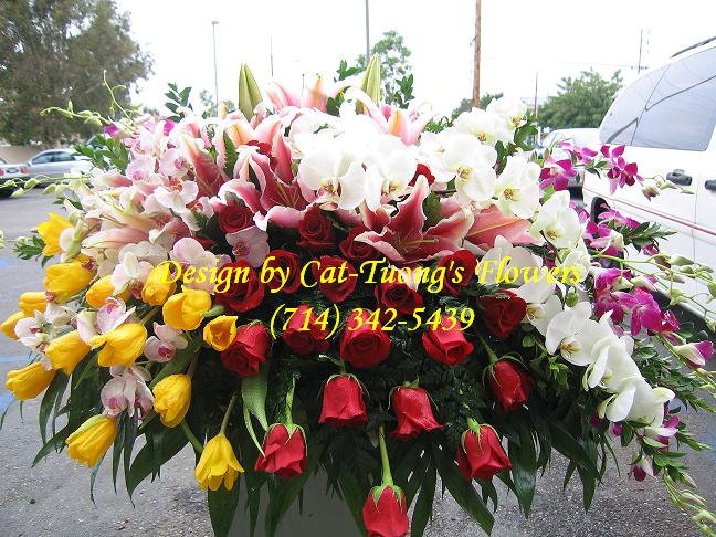 Cat Tuong Flowers Orange County Santa Ana Funeral Casket