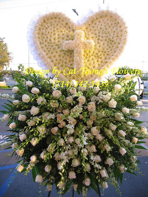 Cat Tuong Flowers Orange County Santa Ana Funeral Arrangement Heart
